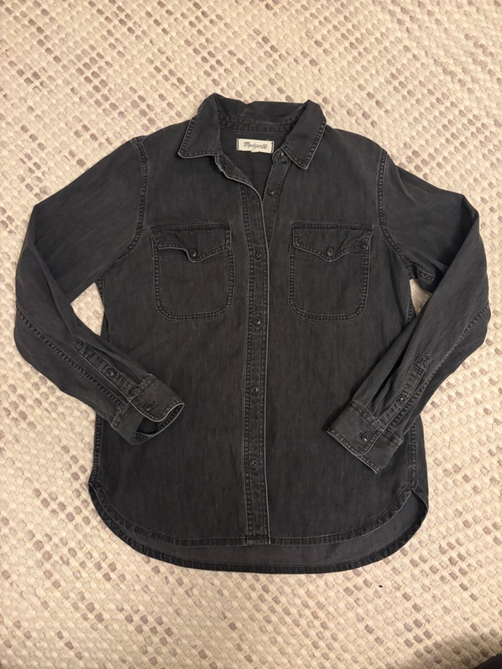 Madewell Faded Black Button-Up Denim Shirt